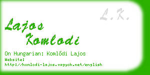 lajos komlodi business card
